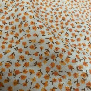 Yellow floral print rayon fabric 3 yards